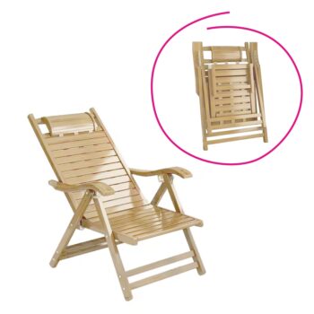Zahradní polohovací křeslo, přírodní, bambus ,URSEL
