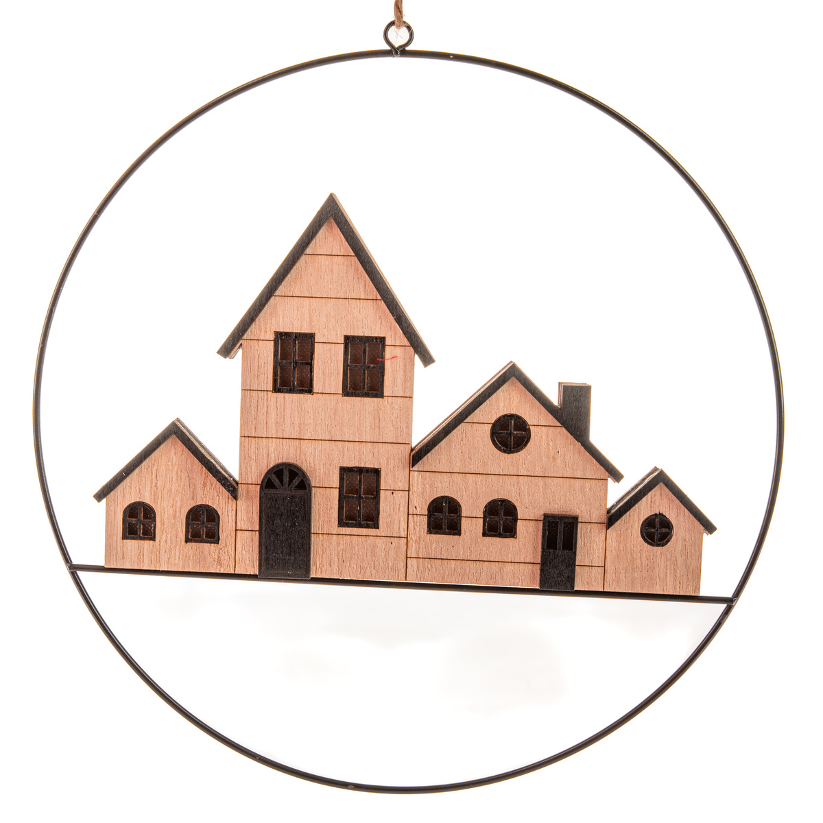 Závesná svietiaca dekorácia domčeky, pr. 25 cm Závesná svietiaca dekorácia domčeky, pr. 25 cm