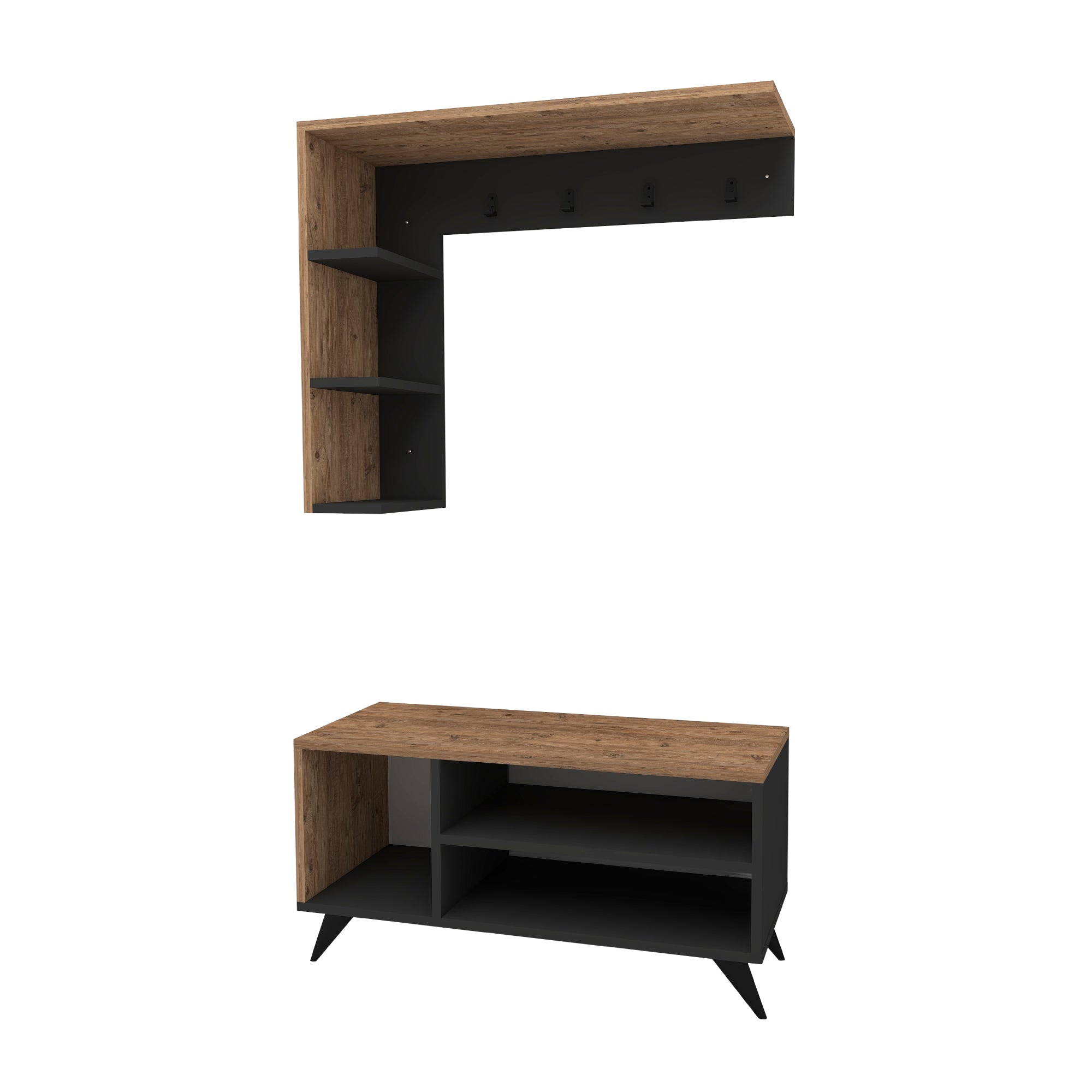 ALICE predsieňová stena, borovica Atlantic / antracit ALICE predsieňová stena, borovica Atlantic / antracit