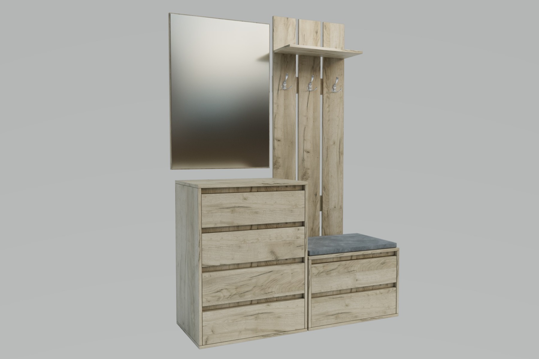 AMARO predsieňová zostava, dub Craft sivý AMARO predsieňová zostava, dub Craft sivý