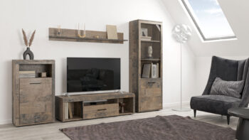 AUSTRIA 1 obývacia stena, dub grunge colonial