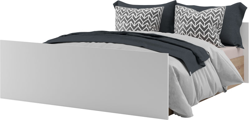 BEKIM manželská posteľ 160, dub Artisan/biela BEKIM manželská posteľ 160, dub Artisan/biela