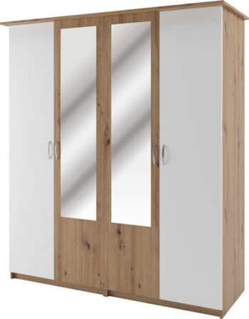 BEKIM šatníková skriňa 4D, dub Artisan/biela