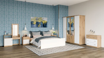 BEKIM spálňová zostava, dub Artisan/biela