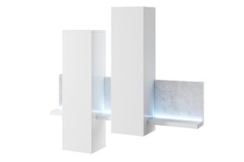 BILSBY 04 vitrína s poličkou 2484FG, biela/betón colorado