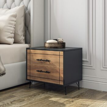 BLINK nočný stolík na nožičkách, orech / čierna