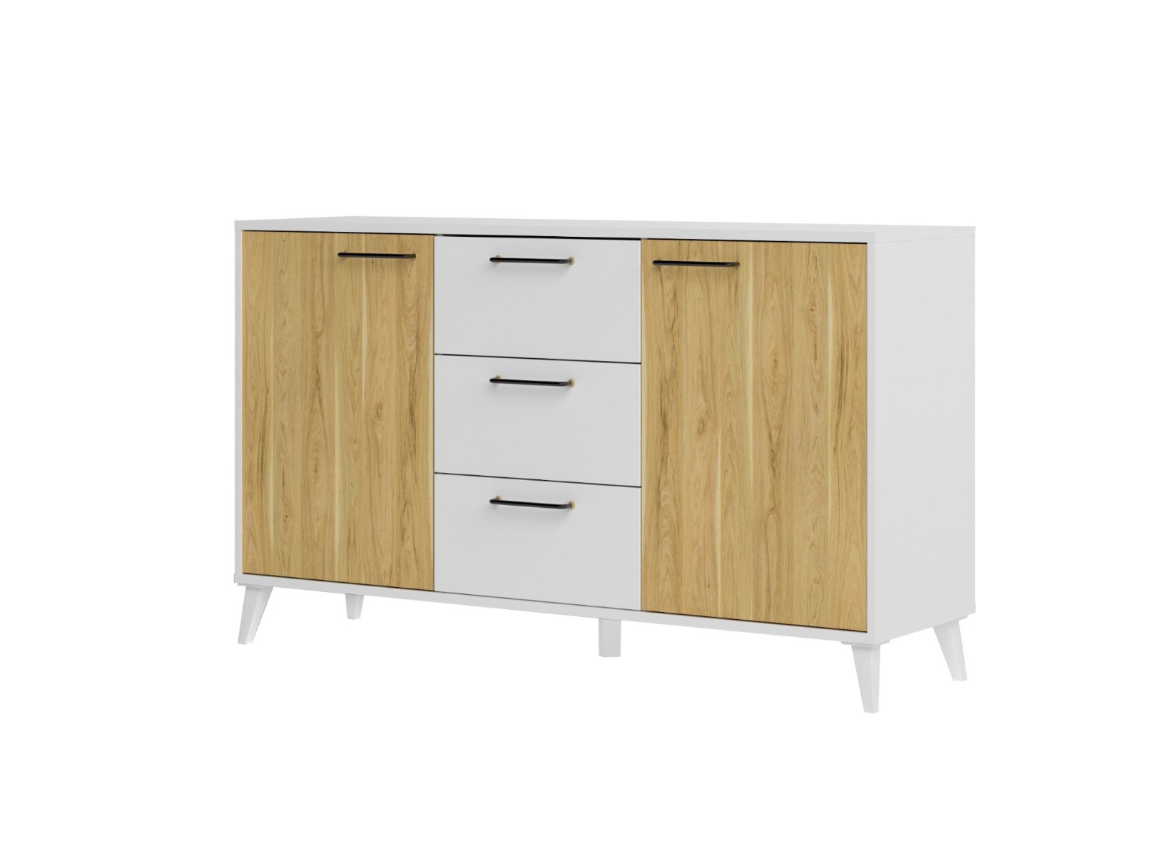 BOSKO 45 komoda, biela matná / americký orech svetlý BOSKO 45 komoda, biela matná / americký orech svetlý