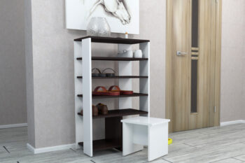 BRANKO policový regál na topánky, wenge/biela