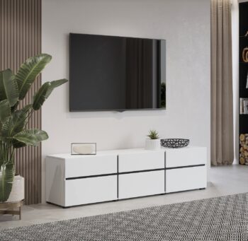 BRENDON 41 TV stolík, biela / čierna