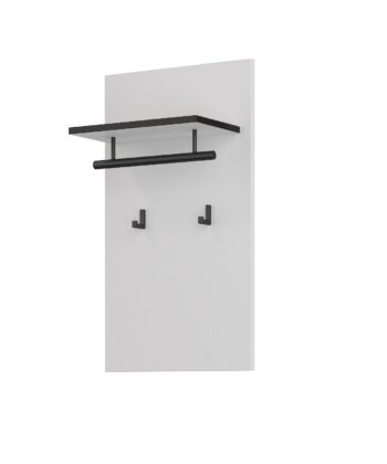 BRENDON vešiakový panel, biela / čierna