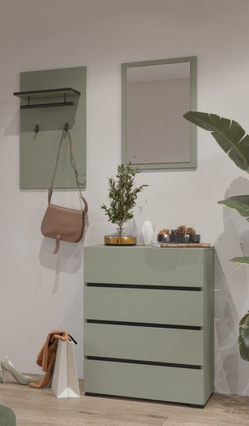 BRENDON zostava do predsiene, zelená borovica / čierna