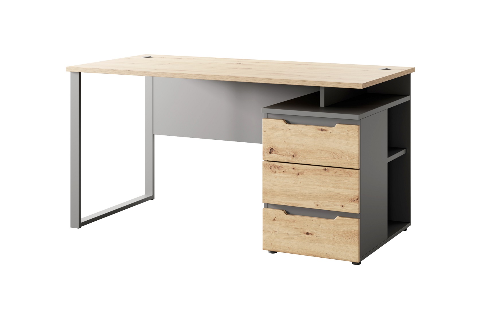 BURGON 73 kancelársky stôl, dub Artisan / grafit BURGON 73 kancelársky stôl, dub Artisan / grafit