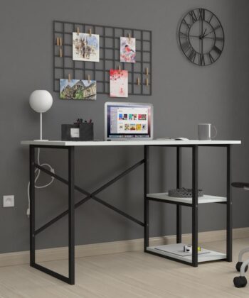 BUSTOS písací stôl s policami 60 x 120, biela