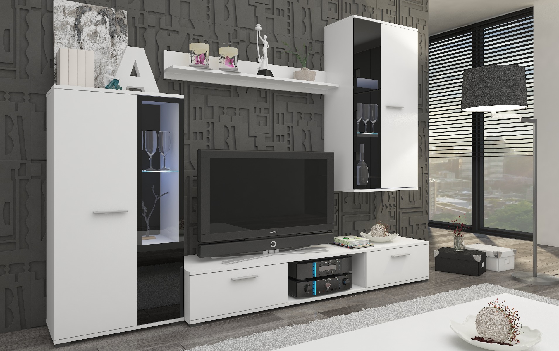 Biela obývacia stena SAMBA Biela obývacia stena SAMBA