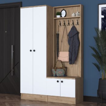 CABEL predsieňová stena, biela/orech