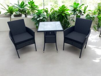 CAMELIA záhradný set 2+1, čierny