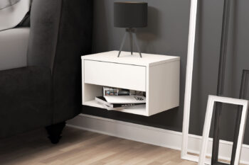 CAMILA závesný nočný stolík, biela