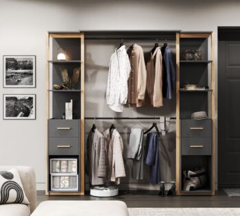 CATERIN 1 otvorený šatník do predsiene, dub Artisan/antracit