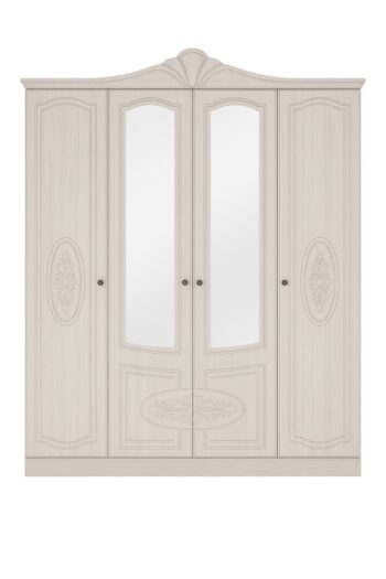 CATHERINE šatníková skriňa 4D, ľadový dub/biela