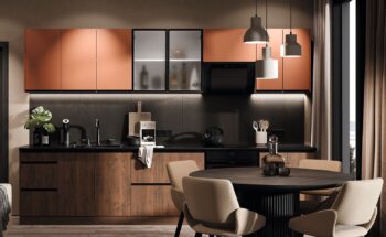 CELESTINA kuchynská linka 320, sahara/dub silverjack vintage