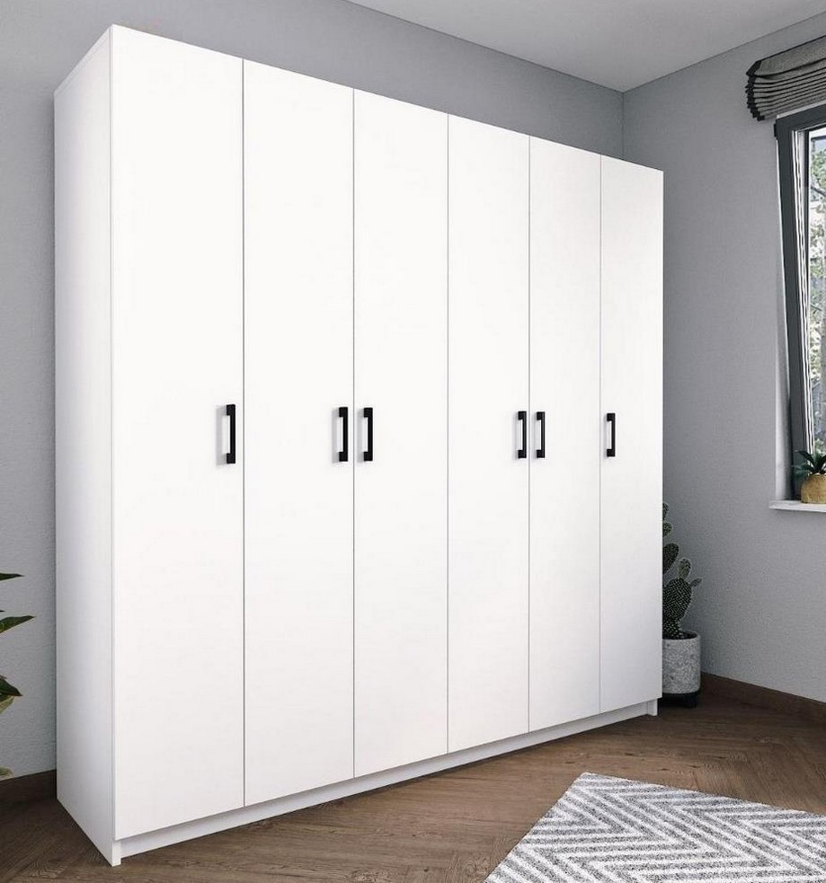 CLASSIE 6 dverová šatníková skriňa, biela CLASSIE 6 dverová šatníková skriňa, biela