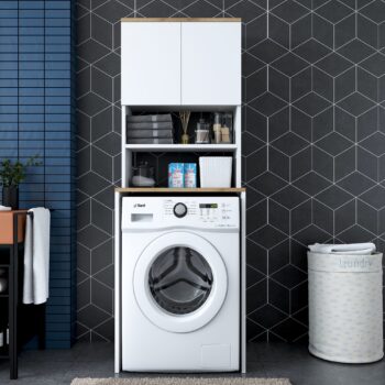 CODEX skrinka nad práčku, biela/orech