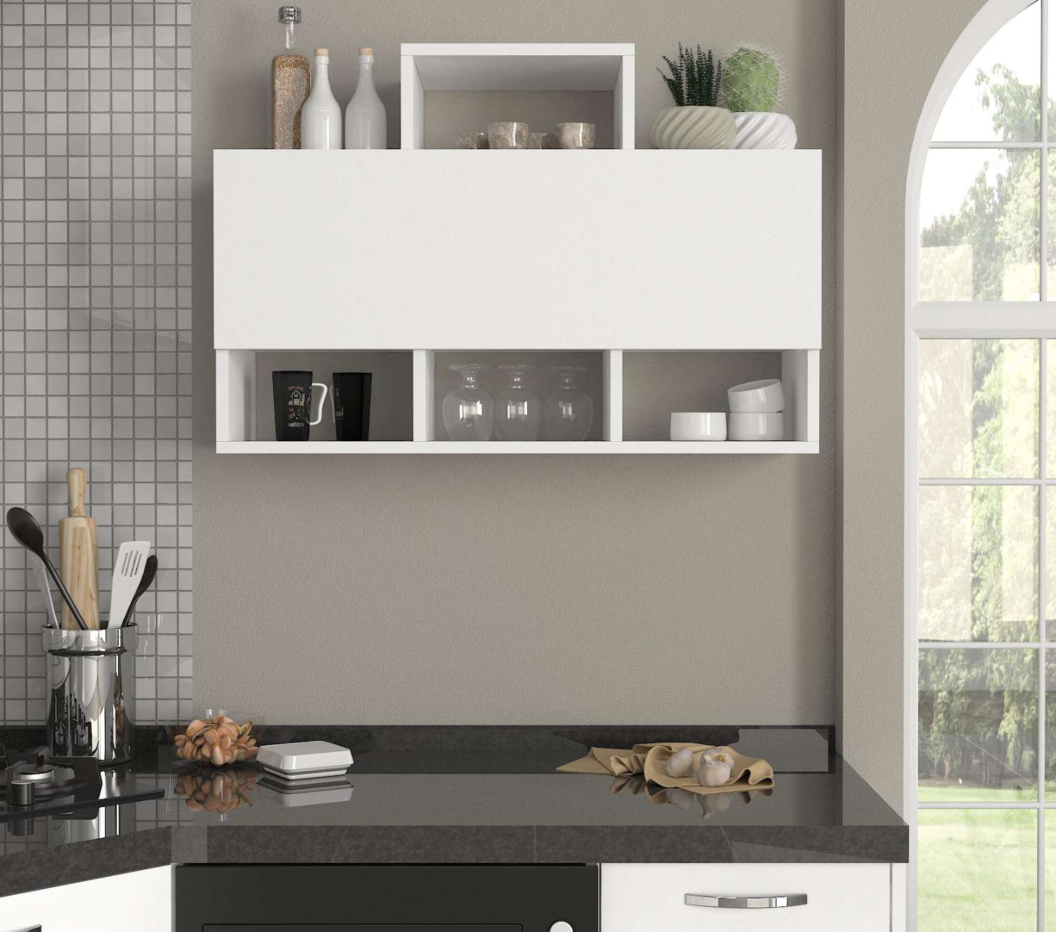 COIN kuchynská závesná skrinka, biela COIN kuchynská závesná skrinka, biela