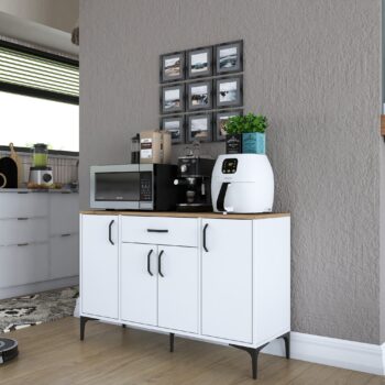 DART multifunkčná skriňa, biela/orech