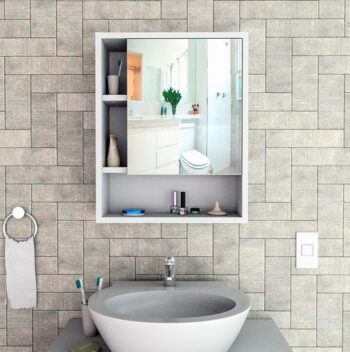 DENA kúpeľňová skrinka so zrkadlom, biela