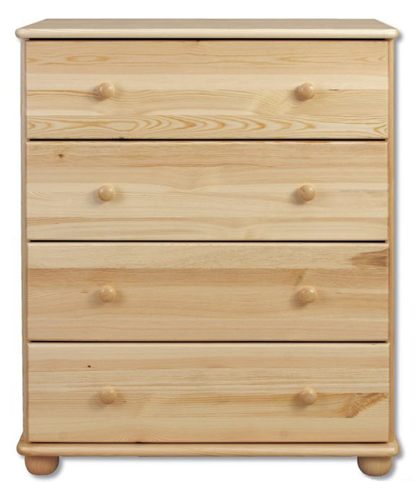 DK-110 Komoda so 4 zásuvkami, šírka 80 cm, prírodná borovica DK-110 Komoda so 4 zásuvkami, šírka 80 cm, prírodná borovica
