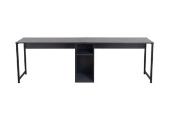 DUO dvojitý písací stôl, antracit / čierna