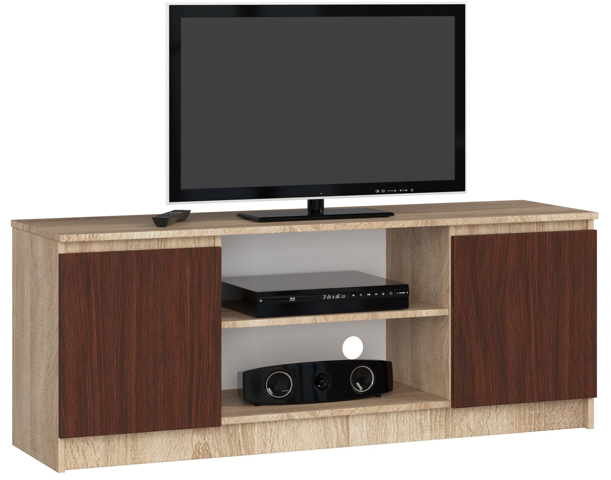 Dizajnový TV stolík ROMANA140, dub Sonoma / wenge Dizajnový TV stolík ROMANA140, dub Sonoma / wenge