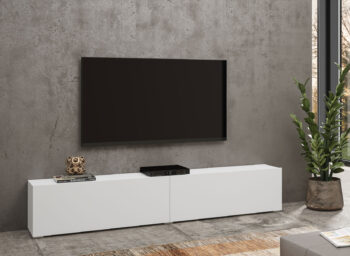 EMMA 40 moderný tv stolík biela/ dub wotan