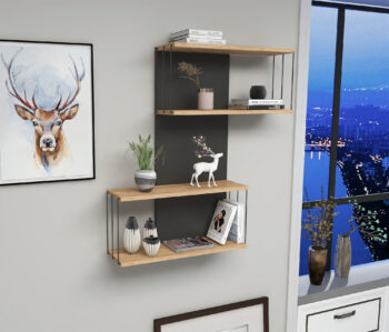 ENTER závesná polica, antracit / dub