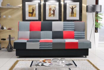 FAGO rozkladacia pohovka, červeno-čierna