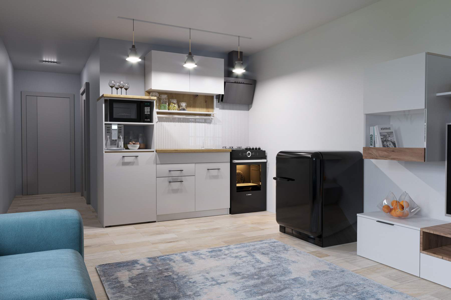 FEEL kuchynská linka 160, Chinchila grey / Artisan FEEL kuchynská linka 160, Chinchila grey / Artisan