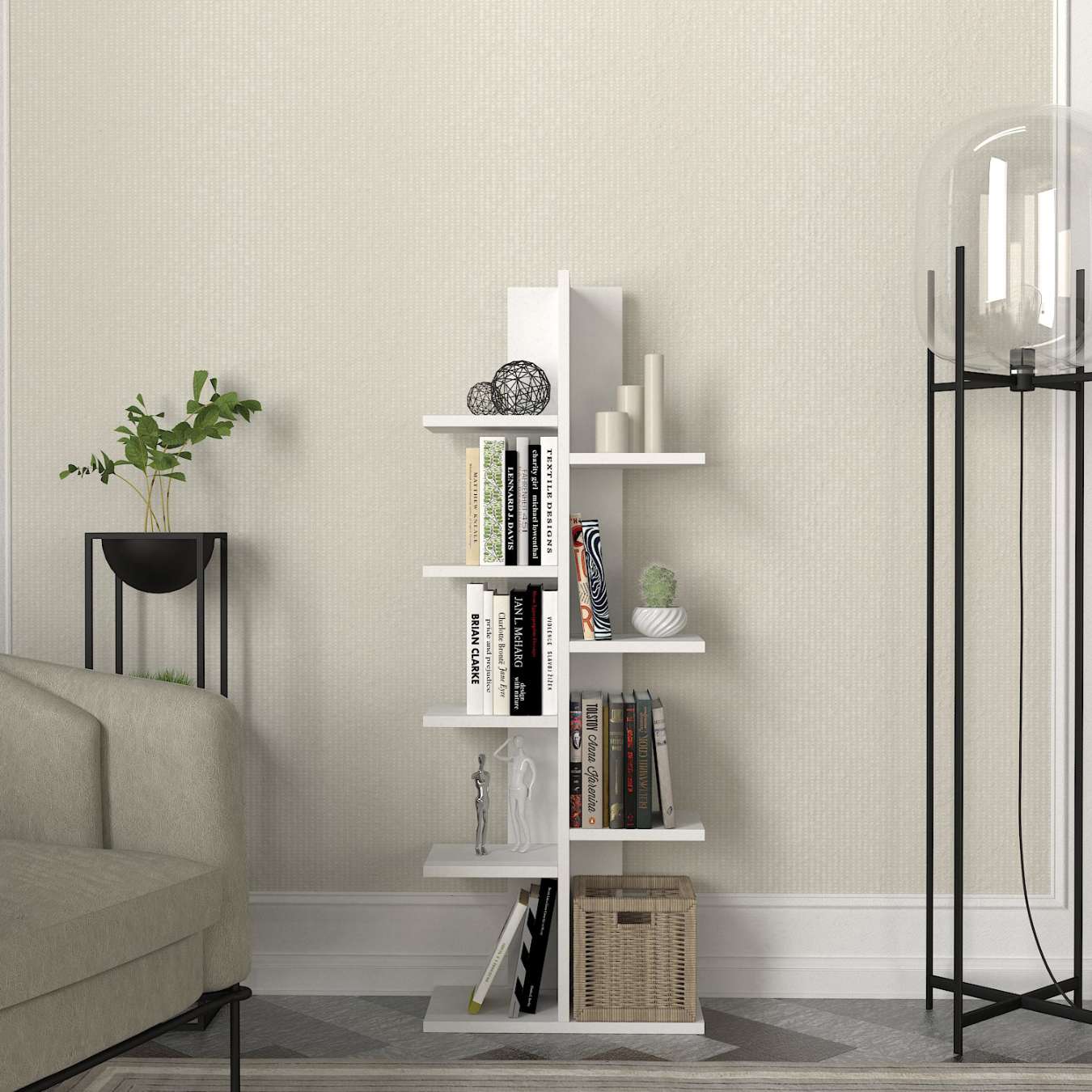 FORREST úzka knižnica, biela FORREST úzka knižnica, biela