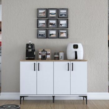 FORTUNE štvordverová skrinka, orech/biela