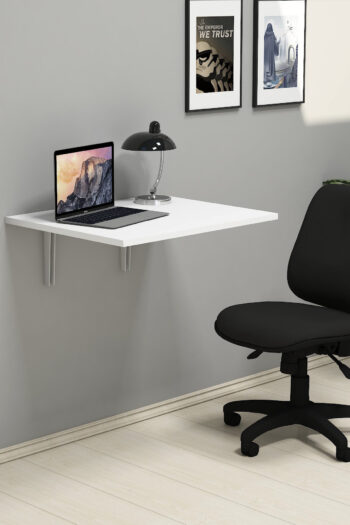 FURRY nástenný sklápací stôl na notebook, biela