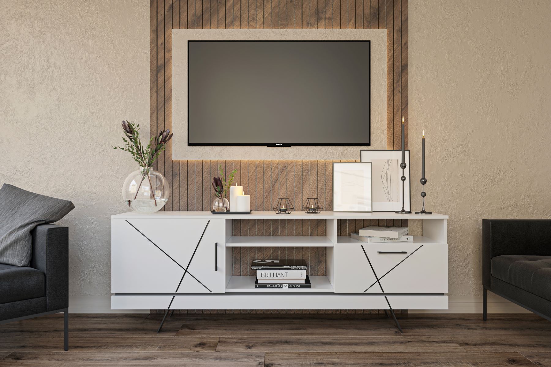 GEOM televízny stolík, biely GEOM televízny stolík, biely