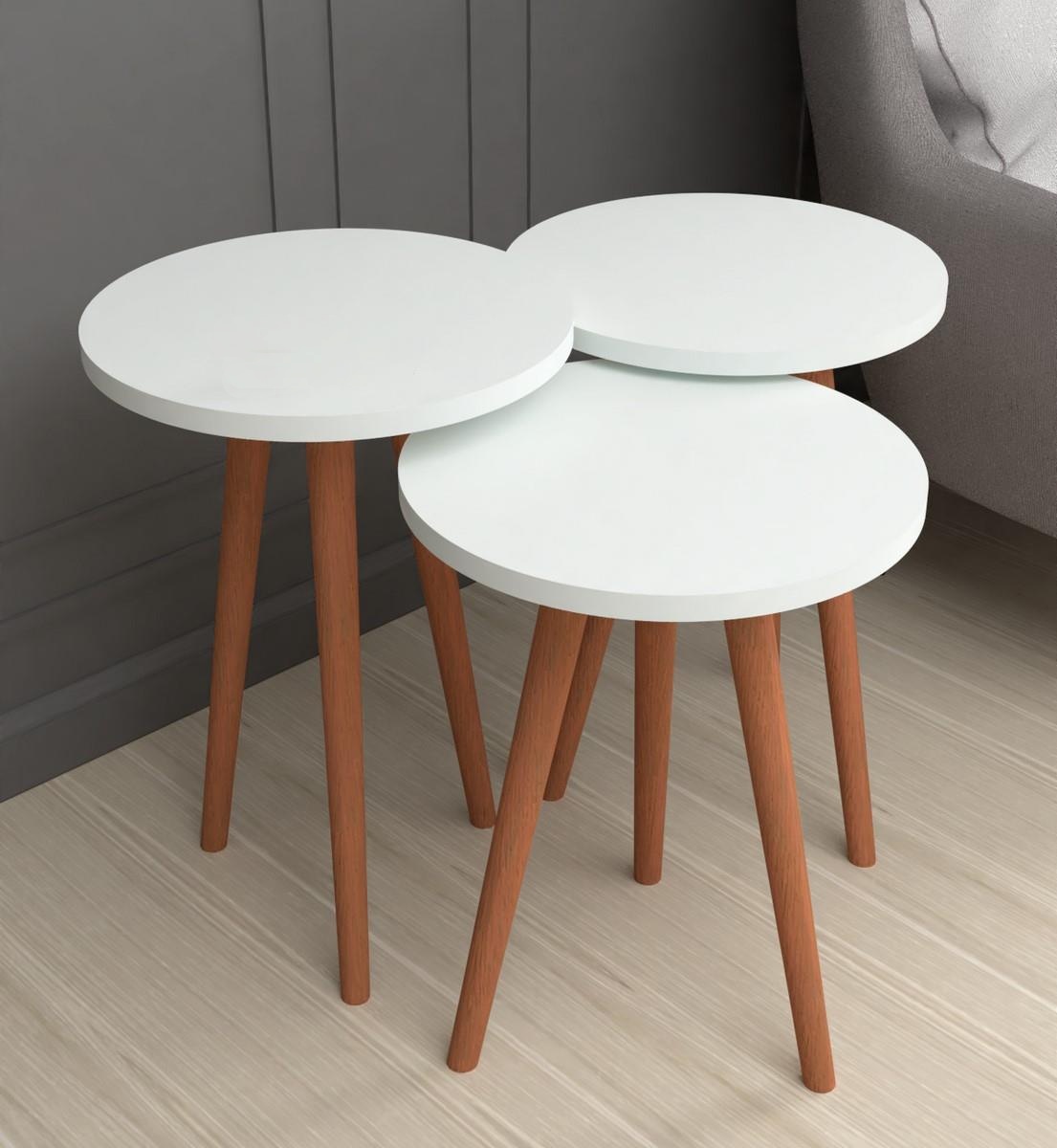 GERES sada konferenčných stolíkov, biela GERES sada konferenčných stolíkov, biela