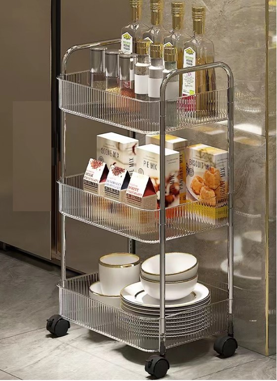 GINA 3 regál na kolieskach, nerez GINA 3 regál na kolieskach, nerez