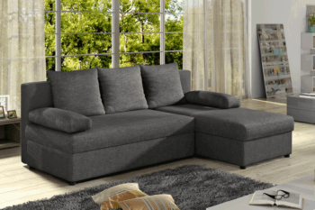 GINA malá rozkladacia rohová sedačka tmavo šedá