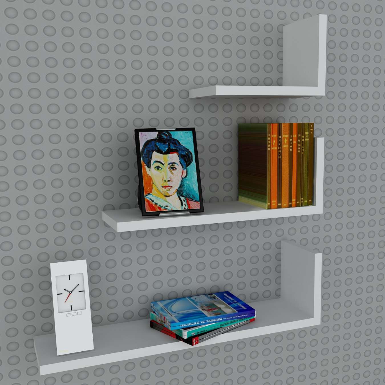 GLOBUS 3 závesné police, biela GLOBUS 3 závesné police, biela