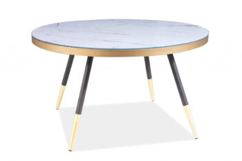 GOBI B okrúhly konferenčný stolík, biela/čierna