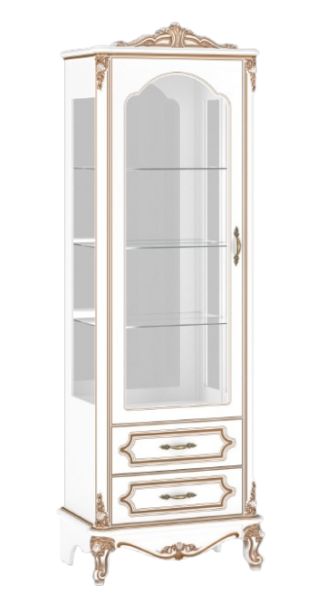 GOLDEN luxusná vitrína ľavá, bielo zlatá