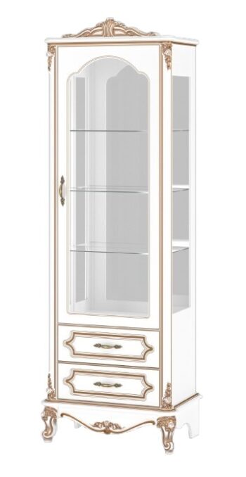 GOLDEN luxusná vitrína pravá, bielo zlatá