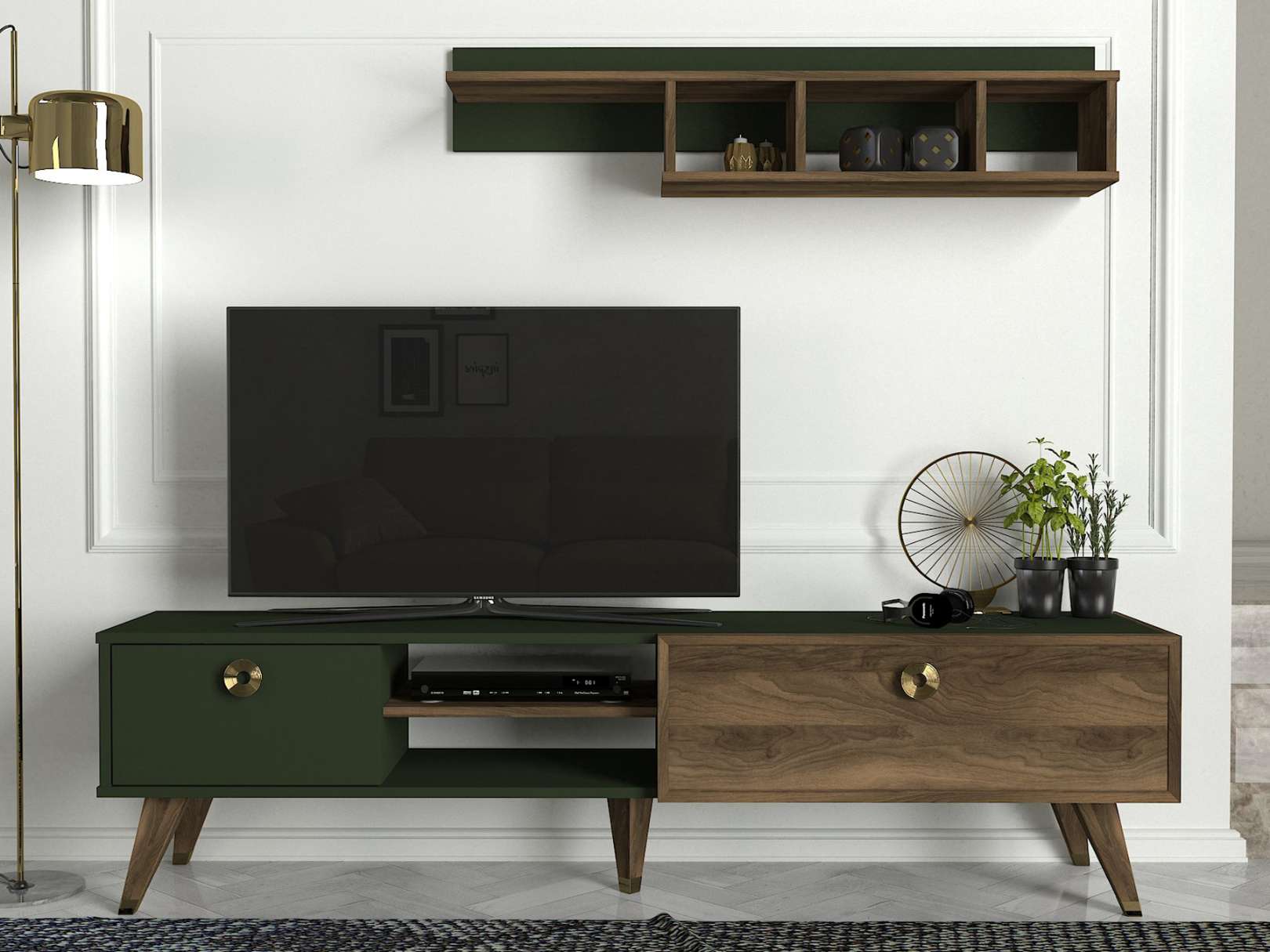 HERO orientálna obývacia stena, orech/sardunia HERO orientálna obývacia stena, orech/sardunia