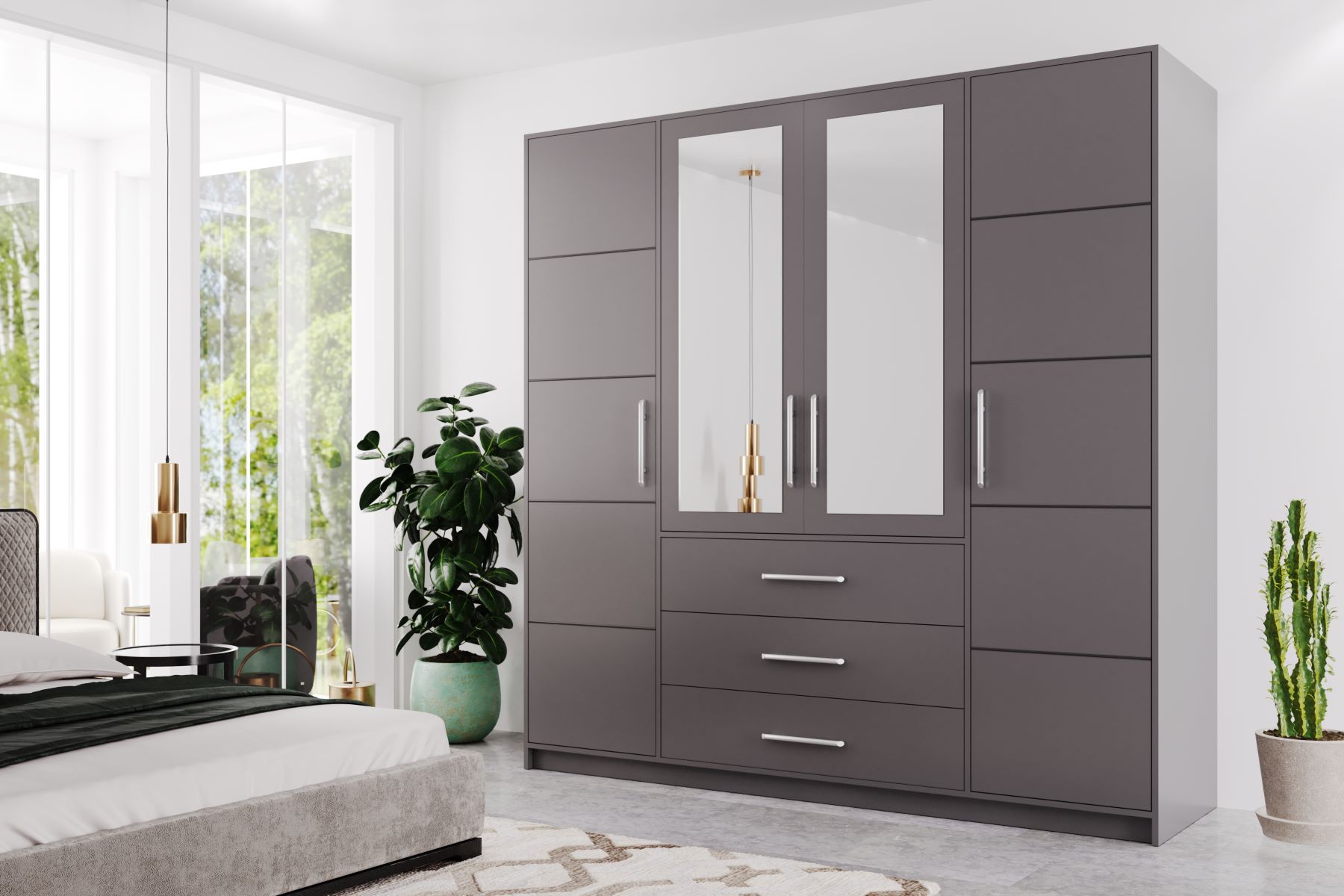 INDI D4 šatníková skriňa, grafit INDI D4 šatníková skriňa, grafit