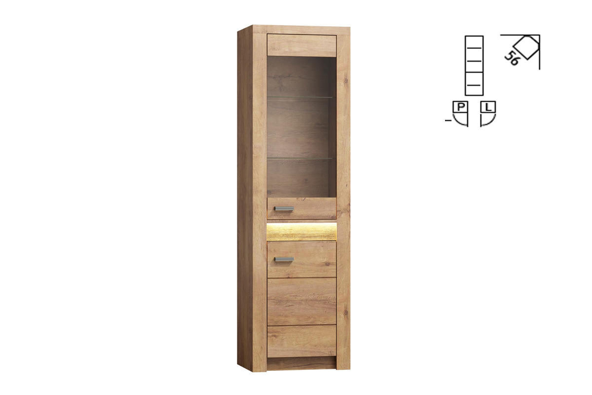 INDIE rohová vitrína I-23, jaseň svetlý INDIE rohová vitrína I-23, jaseň svetlý